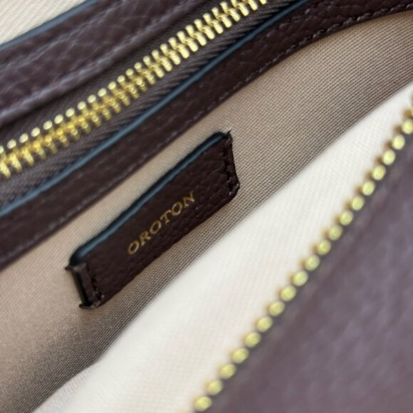 🆕 OROTON 🧿 NWOT Dylan Camera Crossbody Bag, Brown Bear Calfskin Leather - Picture 12 of 14